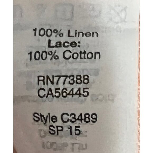 J. Crew Peach Linen & Lace Blouse Sz 10 (Medium) Womens 100% Linen - Picture 5 of 9